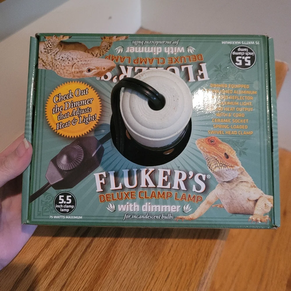 NEW Fluker's Deluxe Clamp Lamp with Dimmer